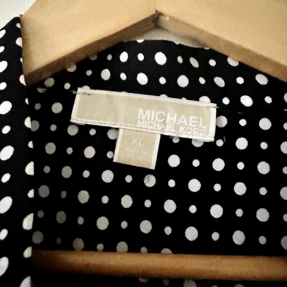 Michael Kors Polka Dot Ruffle Blouse Sz XL - Picture 3 of 4